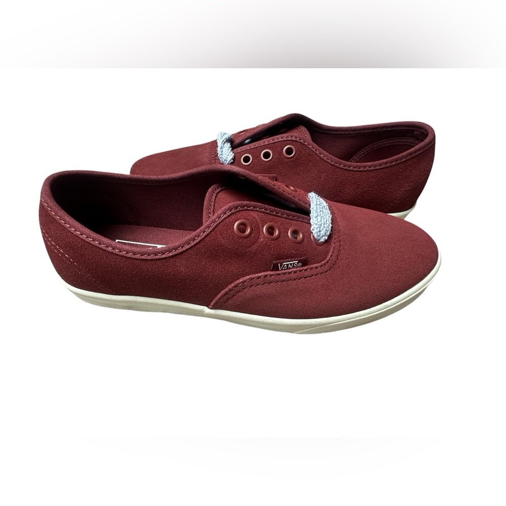 Vans Authentic Lowpro Fat Lace Halogen Maroon Skate Shoes W 7- M 5.5 NWOB